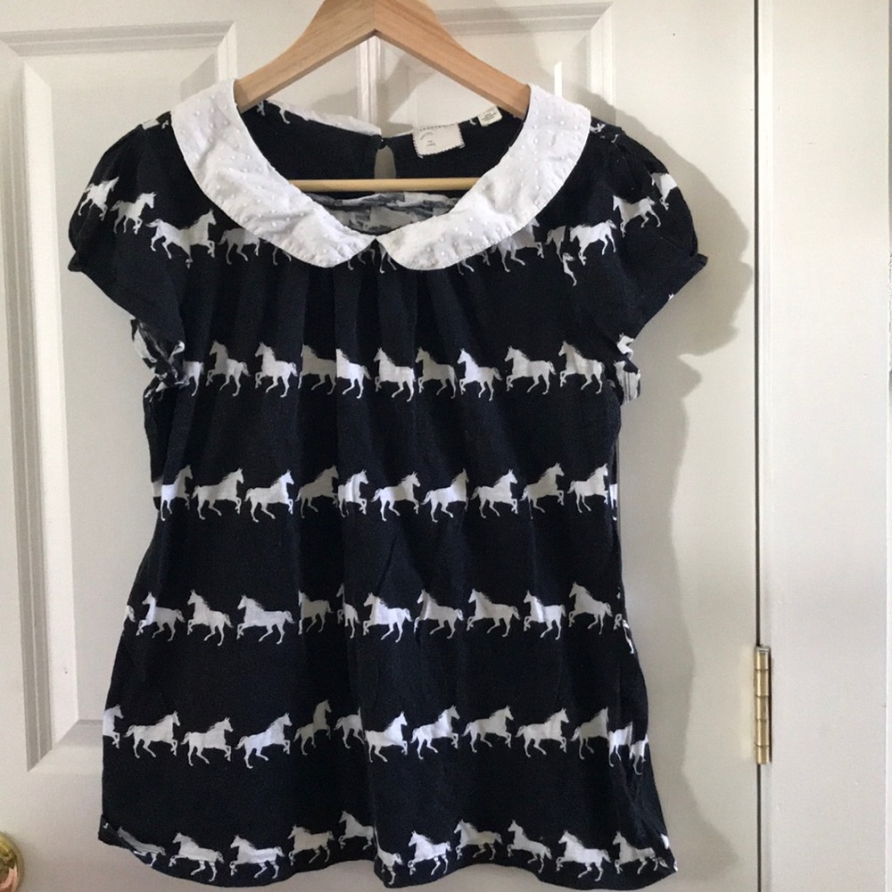 Anthropologie Postmark Running Horse Top Size LG